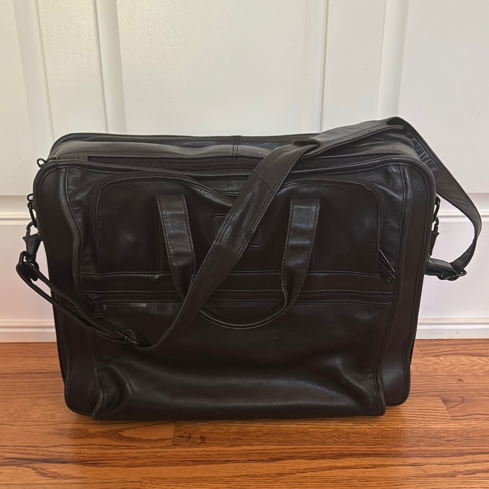 Tumi Black Leather Briefcase